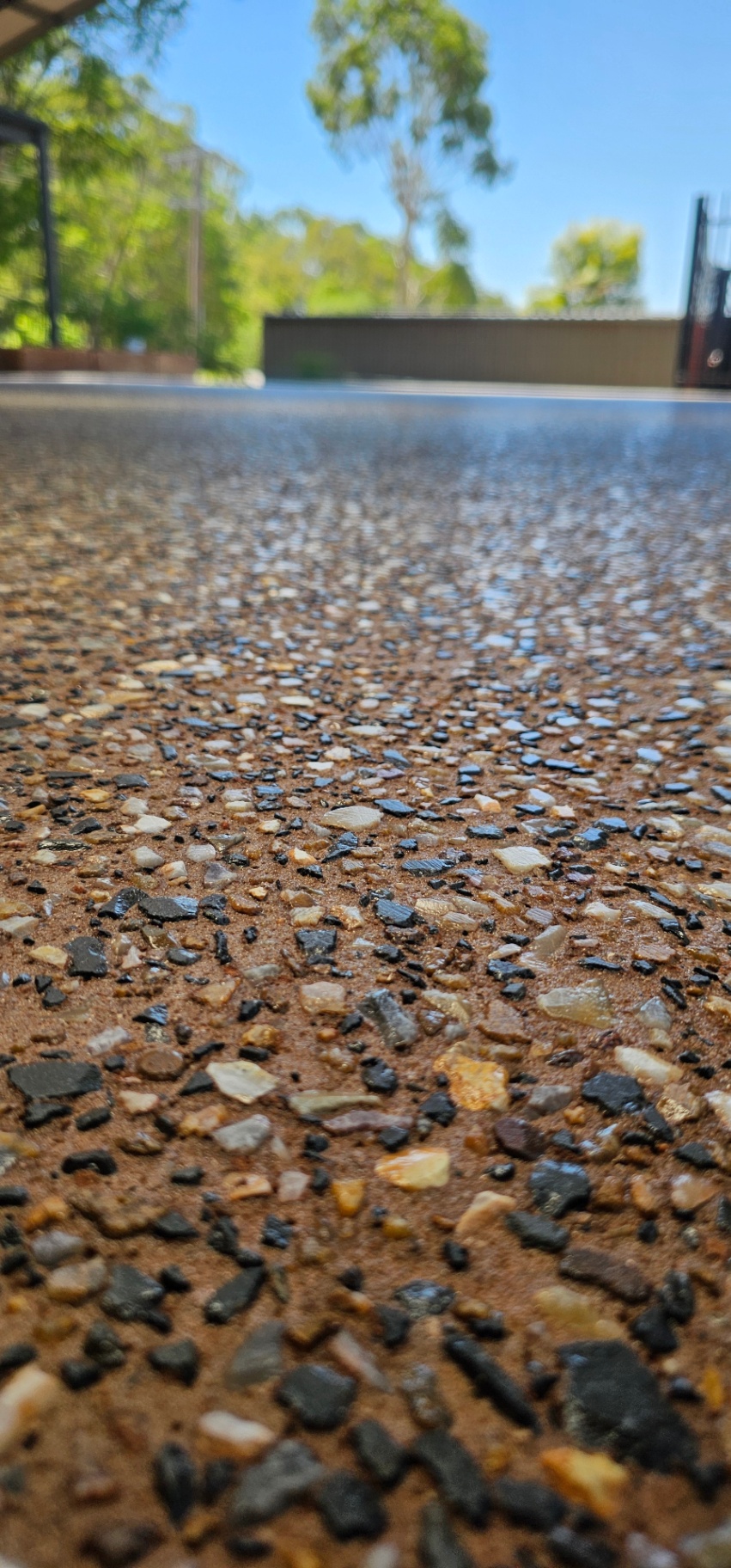 Honed washed aggregate finish