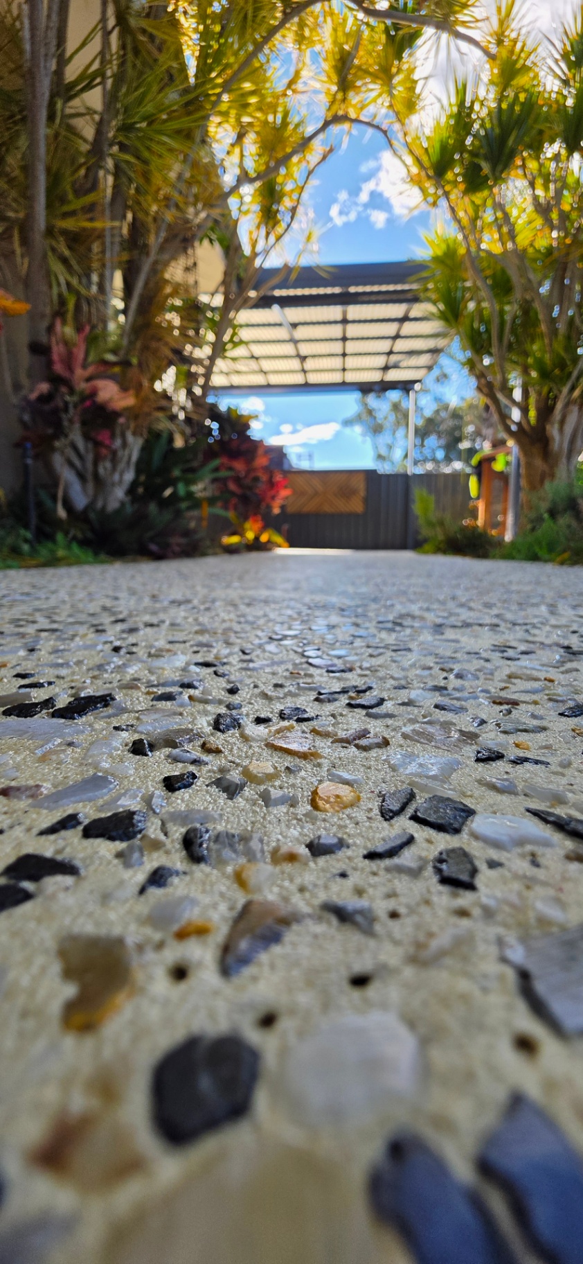 Honed washed aggregate finish