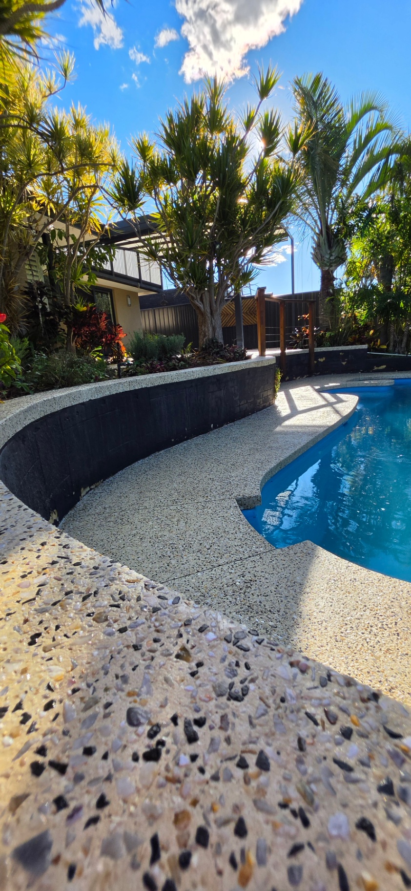 Honed washed aggregate finish